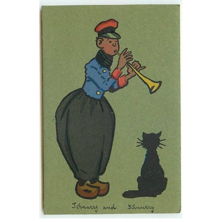 n°21266 - MM Vienne n°494 - Homme jouant de la flute à un chat noir