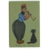 n°21266 - MM Vienne n°494 - Homme jouant de la flute à un chat noir