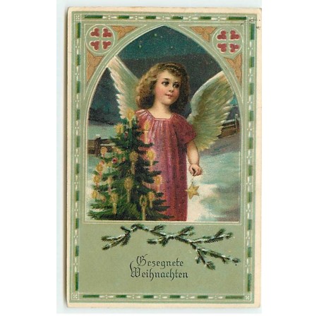 n°21274 - Gesegnete Weihnachten - Ange décorant un sapin