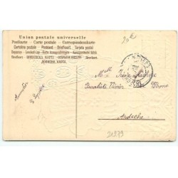 n°21279 - Carte Gaufrée - Joyeux Noël - Père Noël se promenant en tenant par la main une fillette
