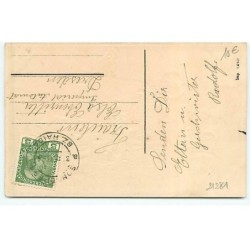 n°21281 - Carte Gaufrée - Viel Glück zum Neuen Jahre - Garçon autour d'une balance pesant des pièces d'or