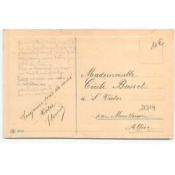 n°21314 - P.G. - Jeune femme de profil avec un manteau avec un col en fourrure