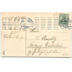 n°21322 - Carte Gaufrée - Fröhliche Weihnachten - Couple avec du houx dans une voiture