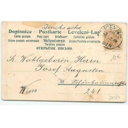 n°21323 - Carte Gaufrée - Fröhliche Weihnachten - Ange Gardien donnant un panier rempli de jouets à des enfants