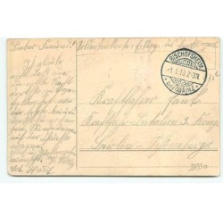 n°21330 - Carte Gaufrée - Viel Glück im Neuen Jahre - Homme avec un bouquet de roses, et le nez rouge