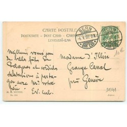 n°21341 - Joyeuses Pâques - MM Vienne n°254 - Fillette portant un oeuf, un teckel tirant sur le ruban autour de l'oeuf
