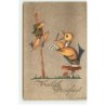 n°21342 - Dick Meester - Vrolijk Paasfesst - Canard en chef d'orchestre pour des oiseaux chantant - Champignon