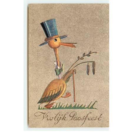 n°21343 - Dick Meester - Vrolijk Paasfesst - Canard portant un chapeau et une canne