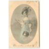 n°11274 - Carte Illustrateur - Viennoise - Krahzi - Femme avec son chien