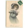 n°11275 - Carte Illustrateur - HCh Vienne n°121 - Bonne Année - Fillette avec du Houx