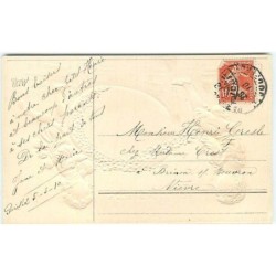 n°11278 - Carte Fantaisie Gaufrée - Joyeuses Pâques - Enfants avec un Oeuf