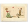 n°2138 - Carte Gaufrée - Enfants se lançant des oeufs
