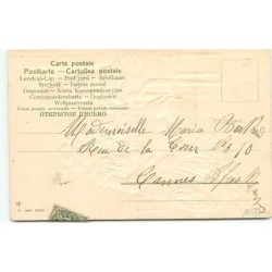 n°11279 - Carte Fantaisie Gaufrée - Joyeuses Pâques - Femme élégante assise sur un banc avec un mouton