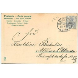 n°21413 - A. Mailick - Fillette cueillant des fleurs sous le regarde d'une femme et d'un teckel