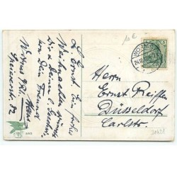 n°21421 - Carte Gaufrée - Fröhliche Weihnachten - Ange gardien embrassant une fillette dans un médaillon