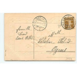 n°21424 - Carte Gaufrée - Bonne Année - Deux enfants s'embrassant