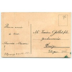 n°21426 - Bonne Année - Garçons dans un mine poussant des wagons remplis de pièces d'or