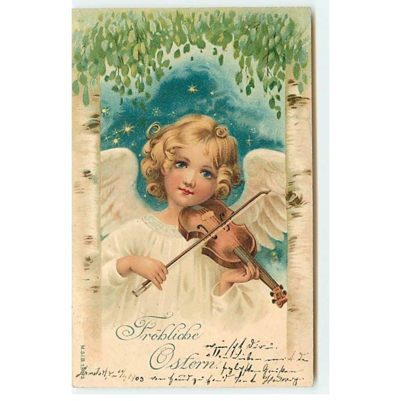 n°21446 - MSIB n°13095 - Fröhliche Ostern - Ange jouant du violon