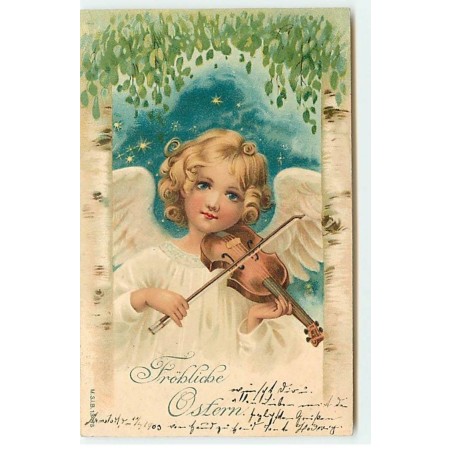 n°21446 - MSIB n°13095 - Fröhliche Ostern - Ange jouant du violon