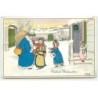 n°21464 - P. Ebner - MM Vienne n°1399 - Fröhliche Weihnachten - Enfants accueillant un Père Noël
