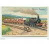 n°11288 - Carte Fantaisie Gaufrée - Bonne Année - Trains transportant des rouleaux de pièces