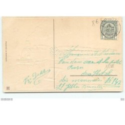 n°11288 - Carte Fantaisie Gaufrée - Bonne Année - Trains transportant des rouleaux de pièces