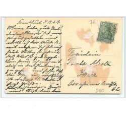 n°2149 - Carte Gaufrée - Angelot avec un parapluie rouge