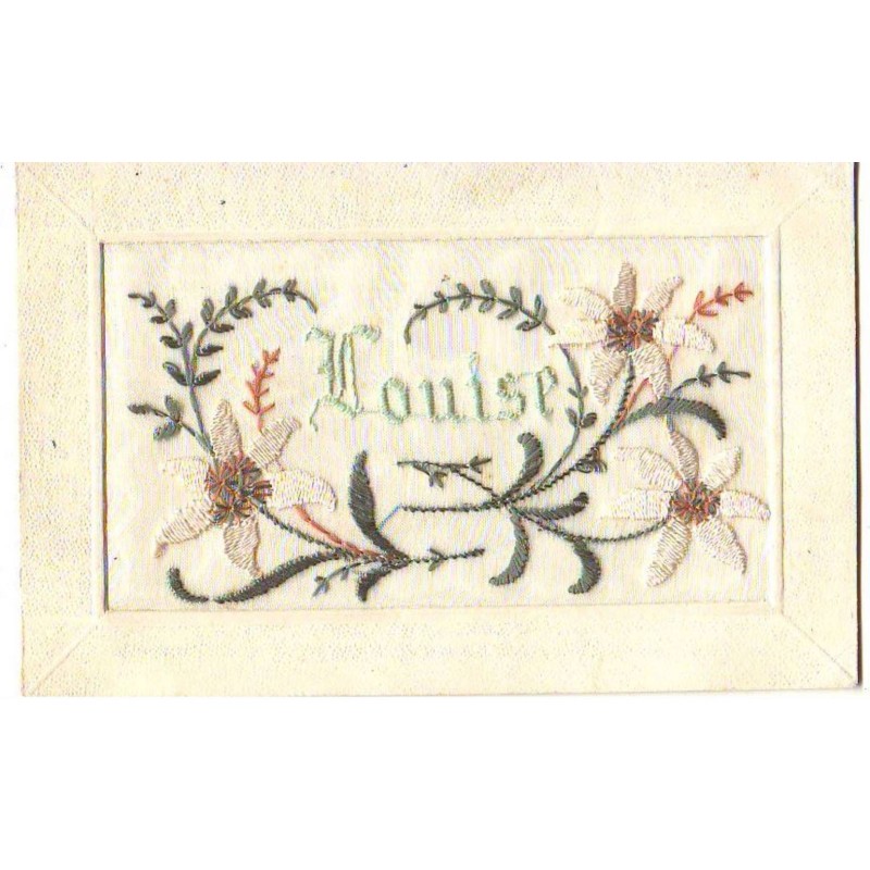 n°21502 - Carte Brodée - Prénom Louise - Edelweis