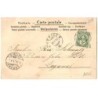 n°21505 - Carte à Perles - Portrait de profil d'une jeune femme avec un chapeau vert