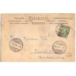 n°21506 - Carte avec perles - Portrait d'une jeune femme avec un chapeau