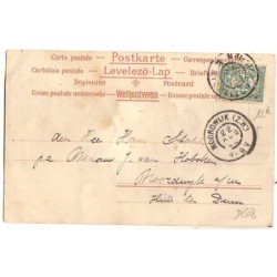 n°21508 - Carte à Paillettes + perles - Jeune femme rousse portant un manteau