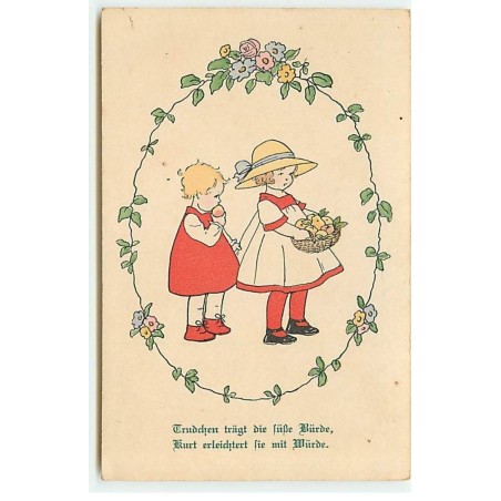 n°21514 - P. Ebner - MM Vienne n°1153 - Fillettes l'une portant un panier rempli de pommes, une autre croquant une pomme