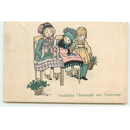 n°21518 - P. Ebner - MM Vienne n°1081 - Trois fillettes, deux assisent sur des chaises