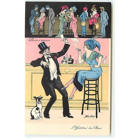 n°21519 - Xavier Sager - Paris s'amuse - L'habitué des Bars - chien