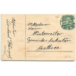 n°11297 - Carte Fantaisie Gaufrée - Nouvel An - Couple d'Enfants sous un Parapluie - 1er Janvier