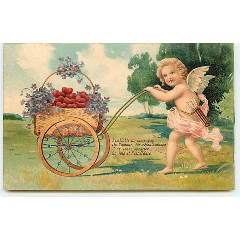 n°11300 - Carte Fantaisie Gaufrée - Semblable au messager - Angelot