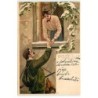 n°21561 - Illustrateur - Alfred Mailick - Vesely novy rok - Un chasseur et son teckel tenant la main d'une jeune femme