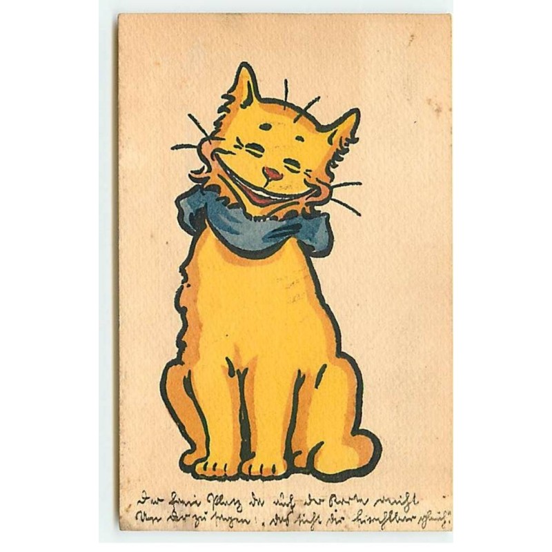 n°21569 - MM Vienne n°417 - Dessin d'un chat jaune portant un foulard bleu