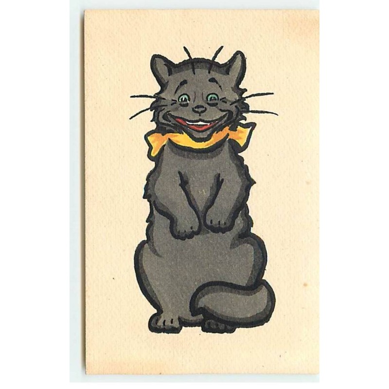 n°21570 - MM Vienne n°417 - Dessin d'un chat gris portant un foulard jaune