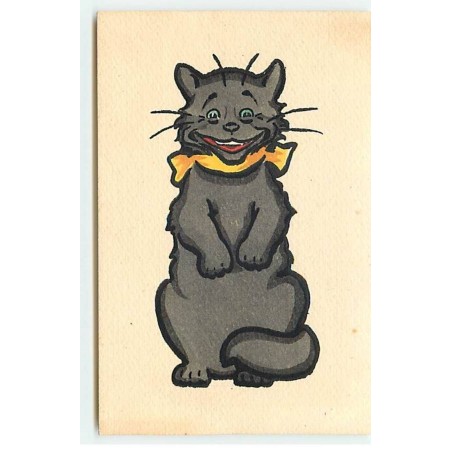 n°21570 - MM Vienne n°417 - Dessin d'un chat gris portant un foulard jaune