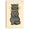 n°21570 - MM Vienne n°417 - Dessin d'un chat gris portant un foulard jaune