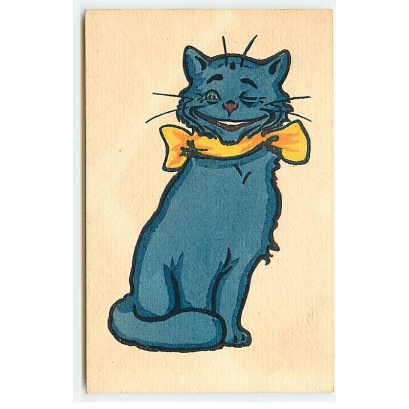 n°21571 - MM Vienne n°417 - Dessin d'un chat bleu portant un foulard jaune