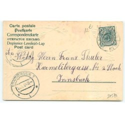 n°21573 - Carte Gaufrée - Fröhliche Weihnachten - Anges, le plus petit portant une lyre