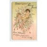 n°2158 - Carte  Gaufrée - Angelots dans des fleurs blanches